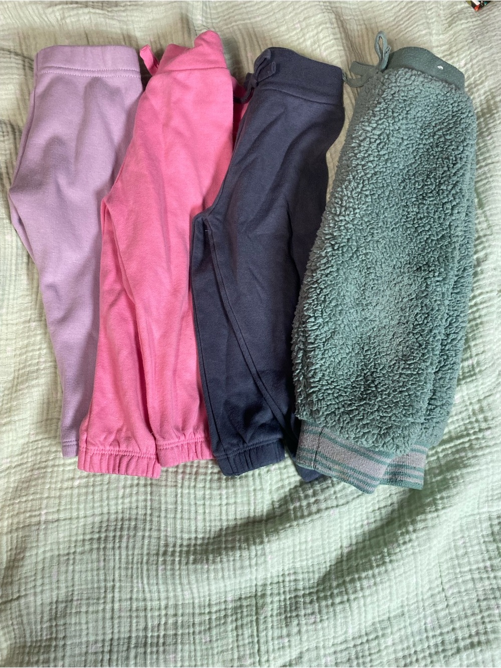 Girls' Cozy Jogger & Fleece Pants Set - Lavender, Hot Pink, Navy, Sage 12 months